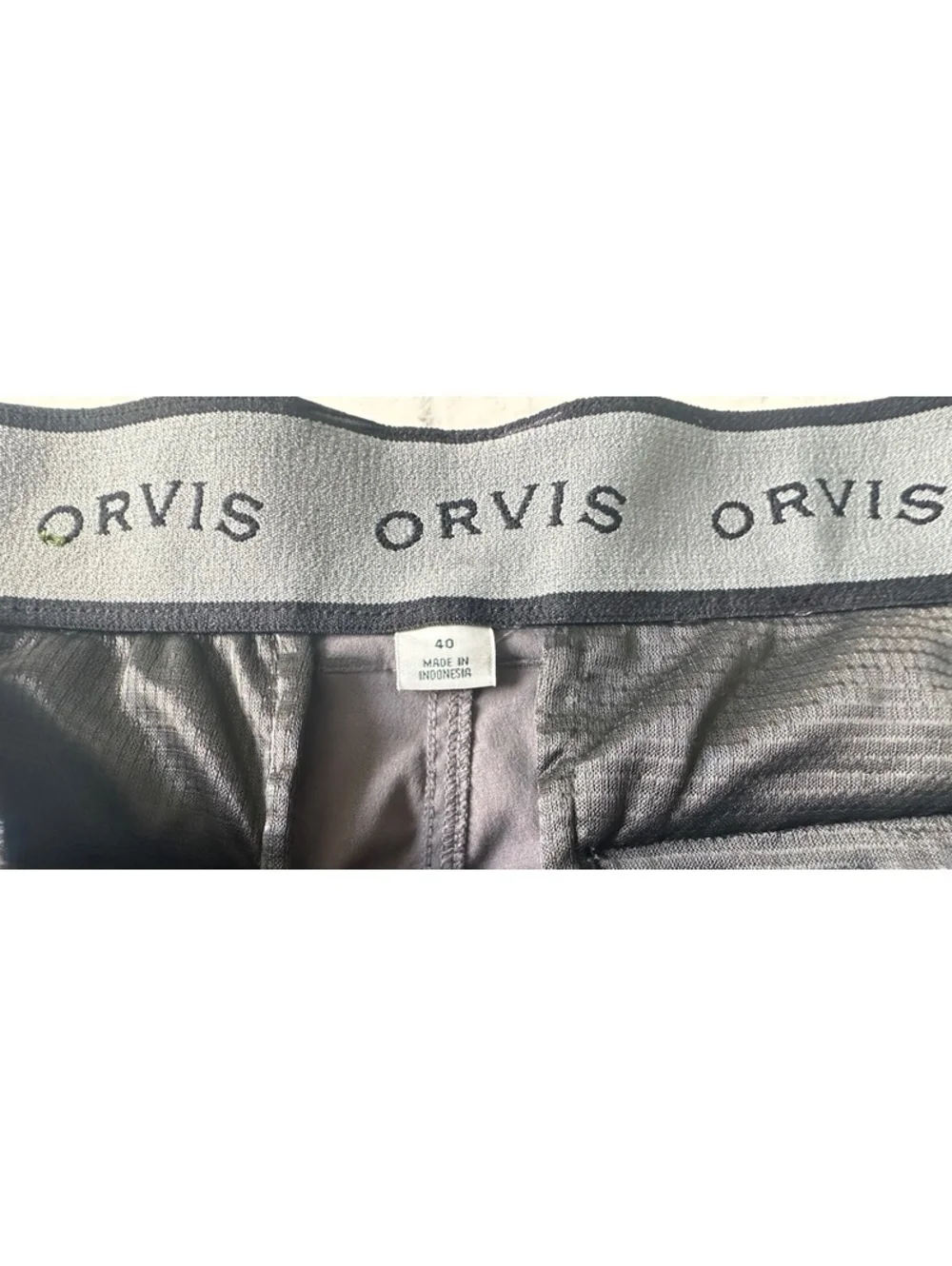 Orvis Men’s Cargo Shorts Gray Nylon Stretch Outdoor Hiking Fishing Size 40